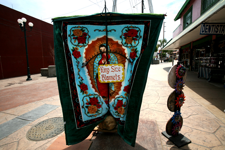 virgin_TJ2_lres Her image decorates blankets on sale for tourists in Tijuana, Mexico.